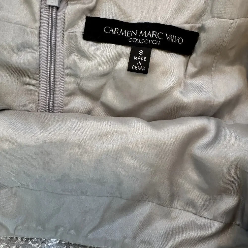 Carmen Marc Valvo Brocade A-line Dress Women's Size 8 - Picture 6 of 6
